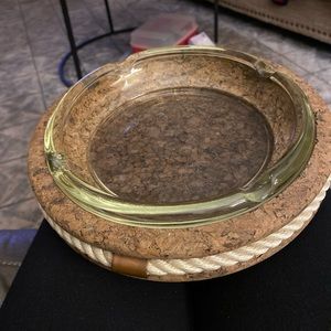 Vintage ashtray with cork holder